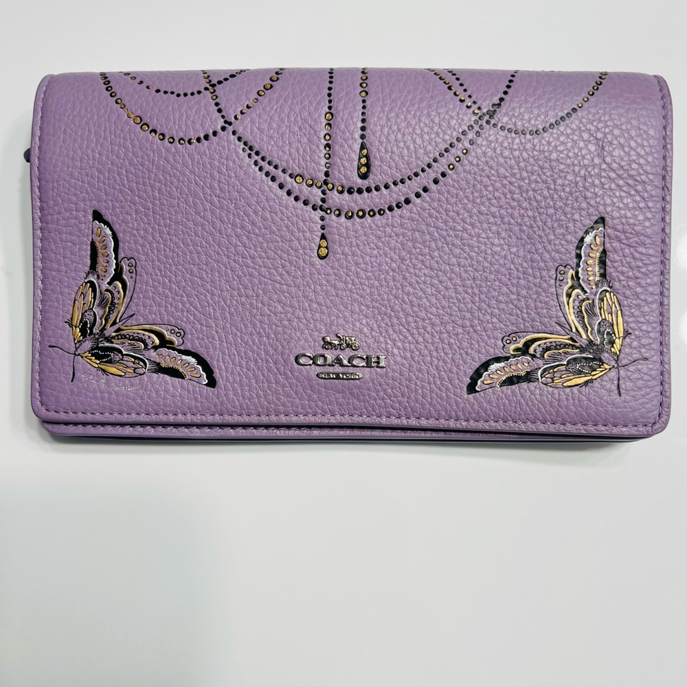 Coach Lavender Wallet with Gold Accents